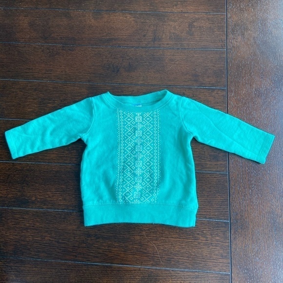 Baby Carter’s Green 9 Month Sweatshirt with White - Picture 1 of 4